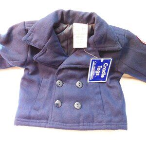 Cradle Togs Pea Coat Navy Blue Size 3-6 Months NWT